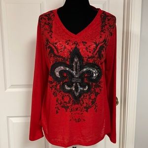 Cato sequence saints red oversized blouse. Medium